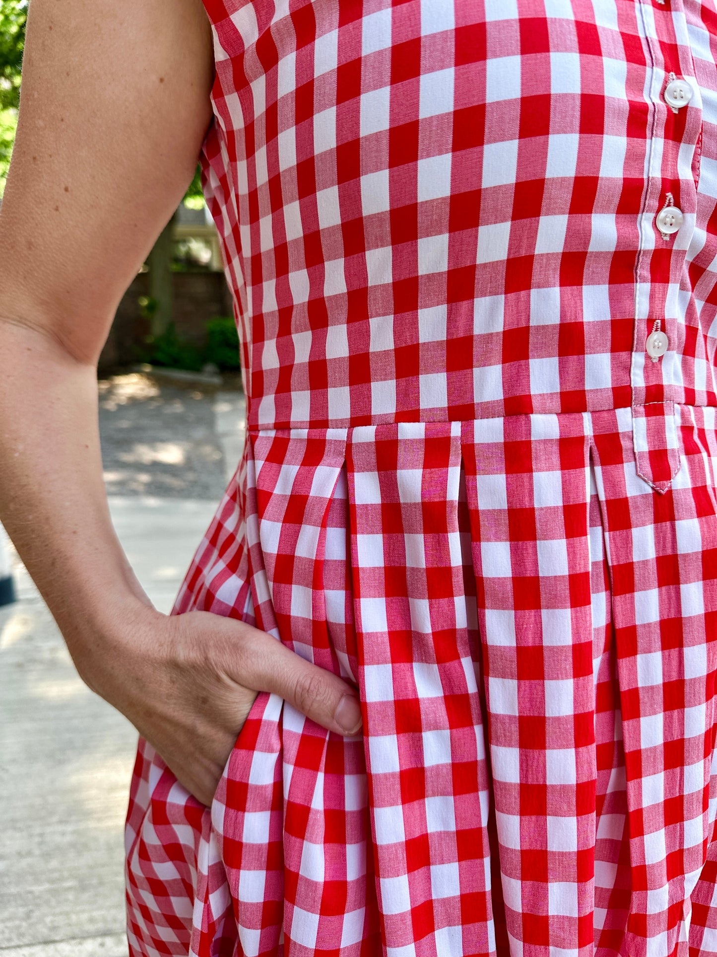 Jewel Button-Front Midi Dress