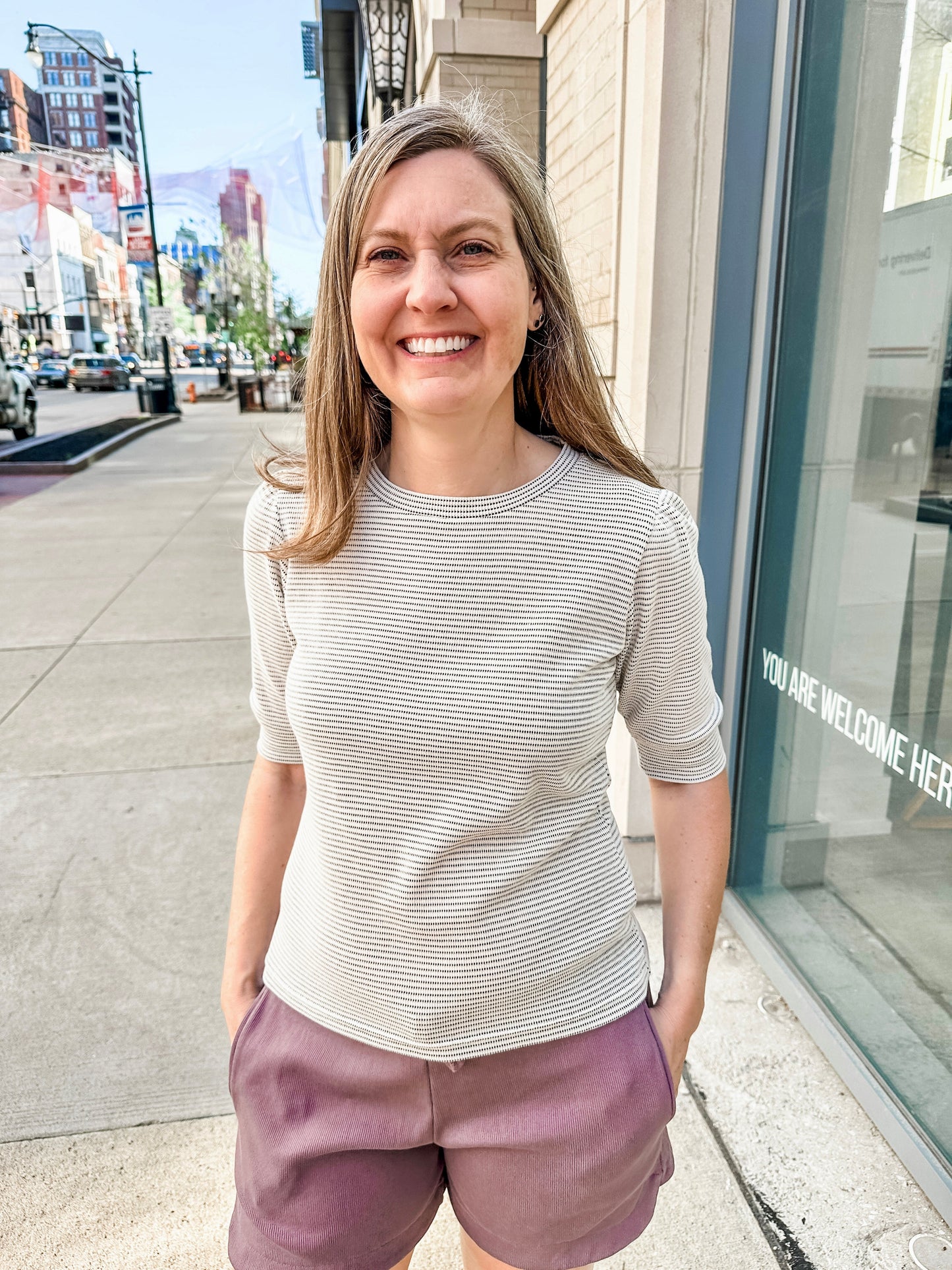 elbow sleeve top