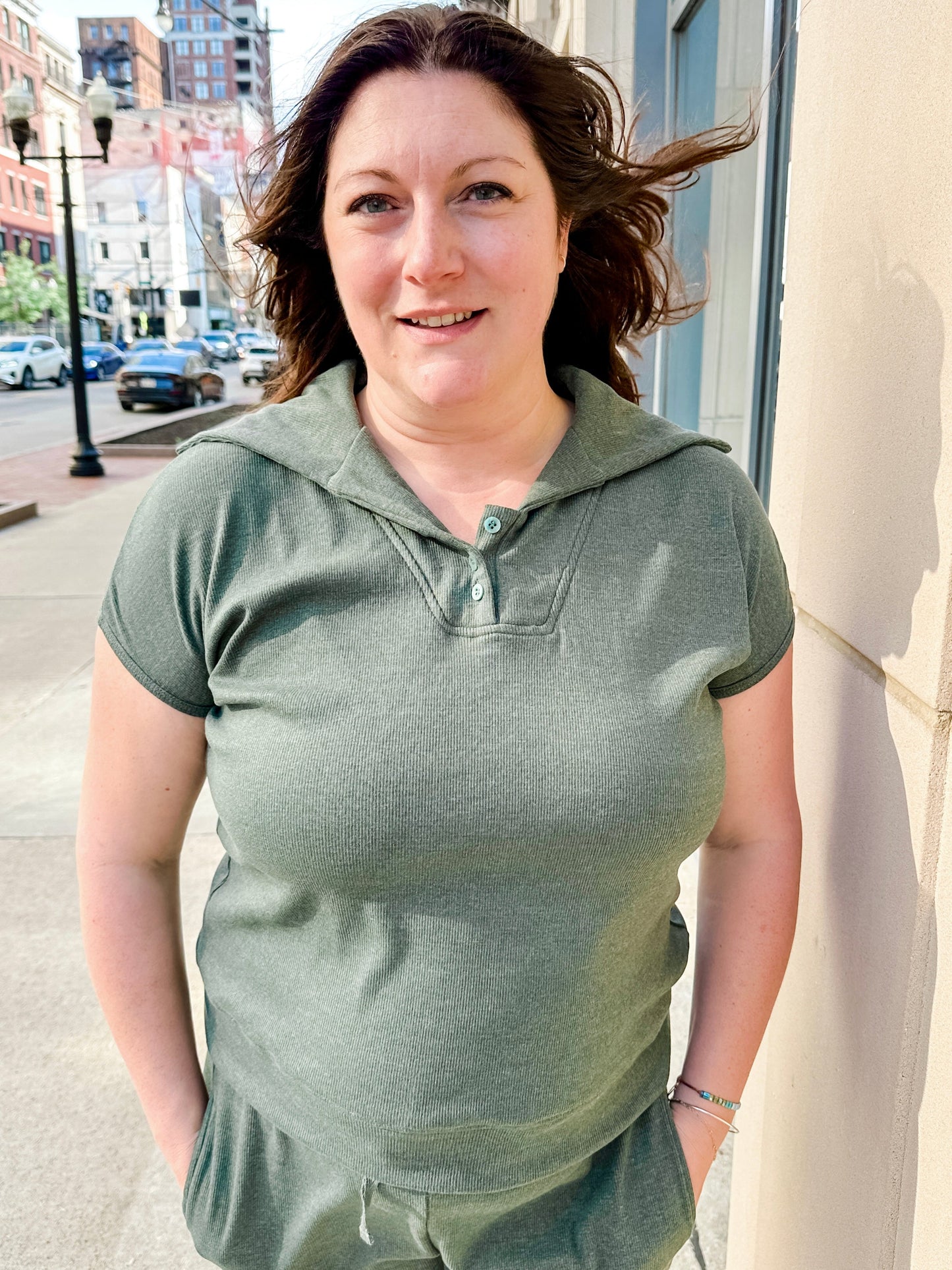 Knit Ribbed Cap Sleeve Top