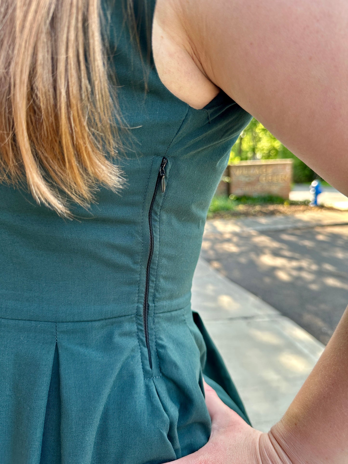 Jewel Button-Front Midi Dress