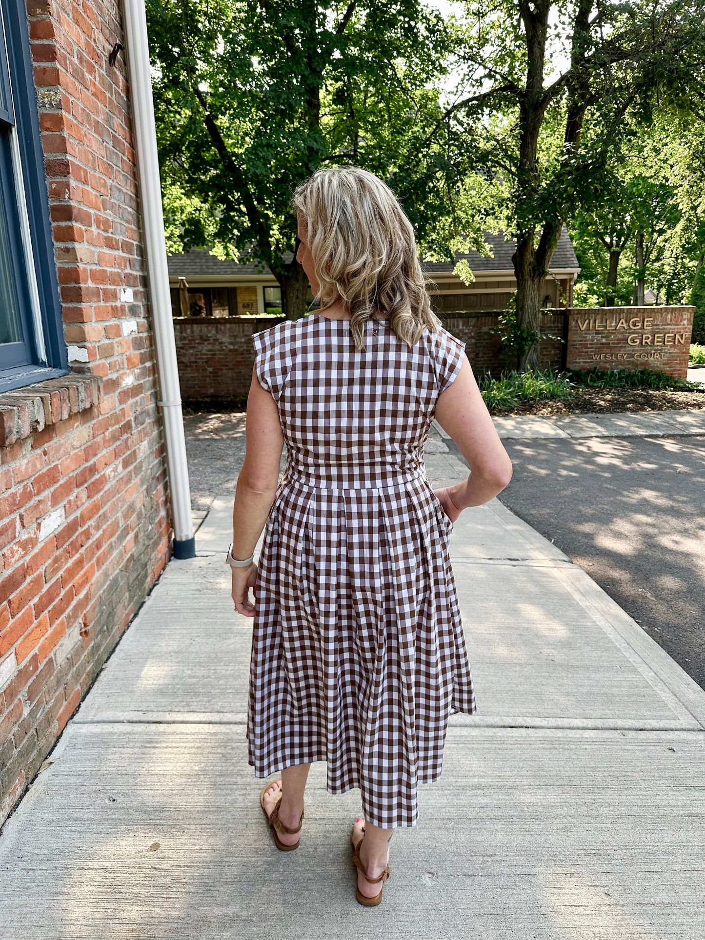 Jewel Button-Front Midi Dress