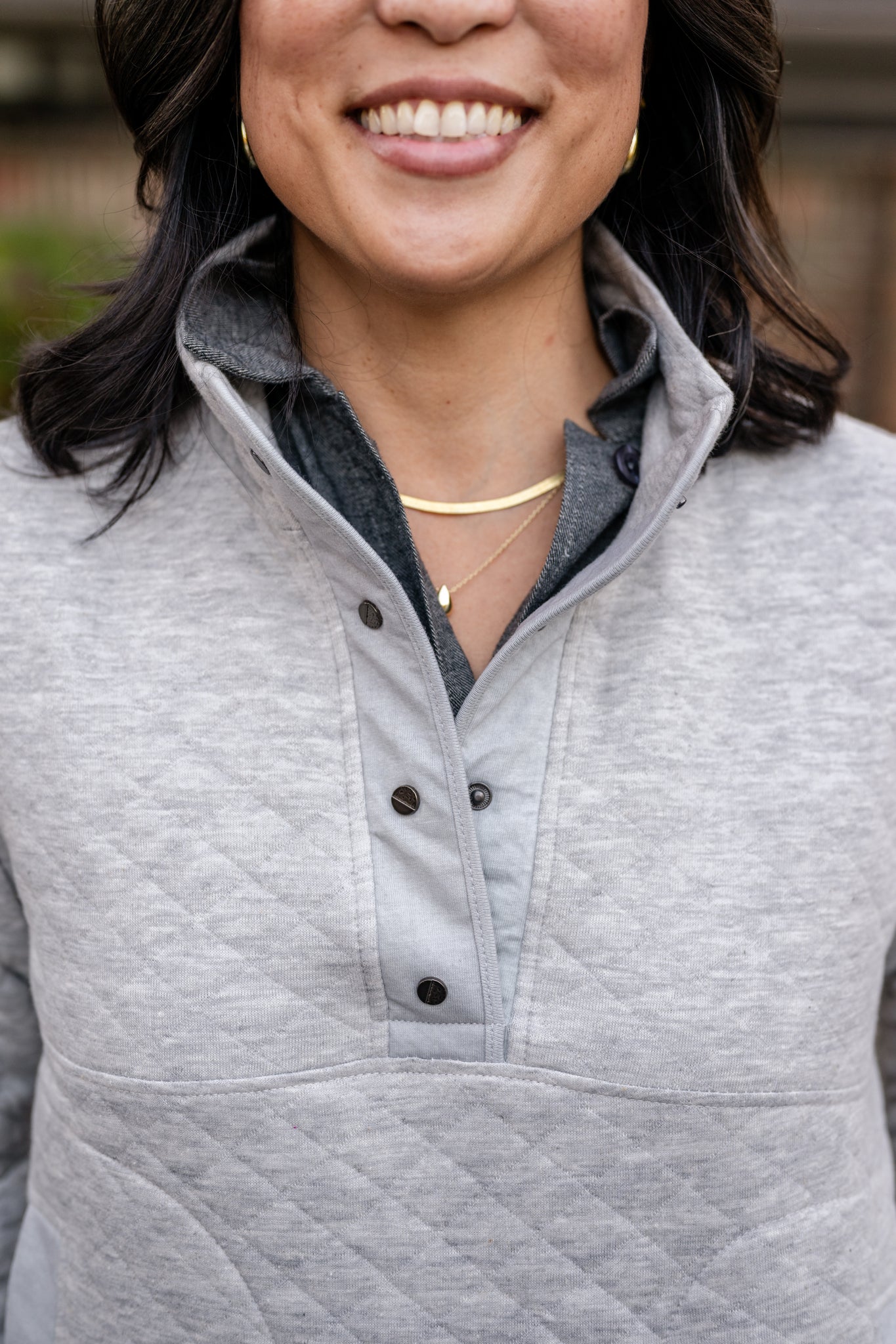 Snap Quilted Pullover