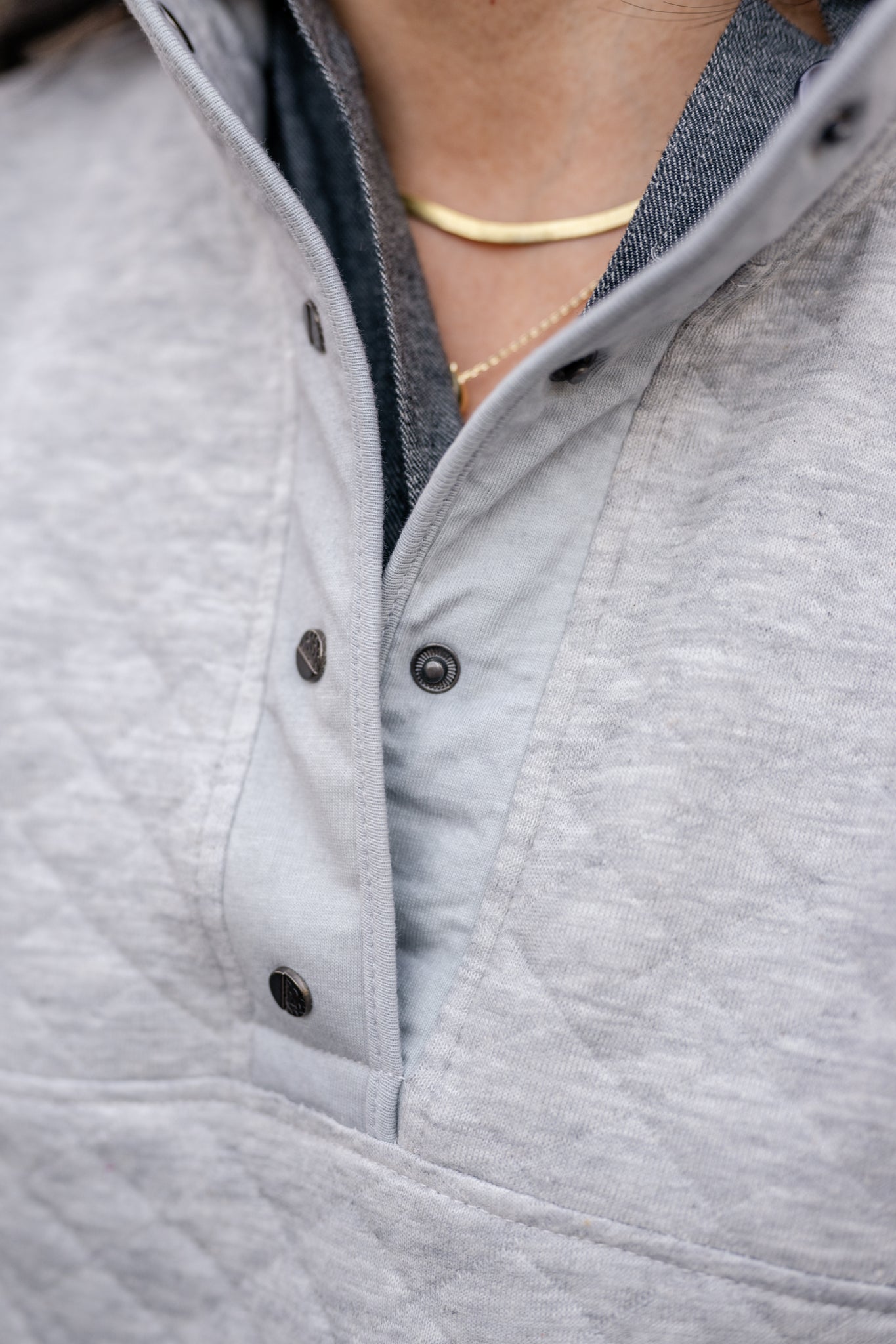 Snap Quilted Pullover