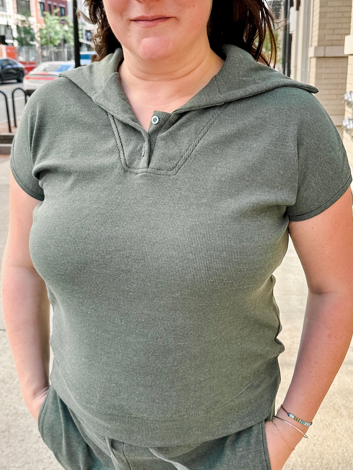Knit Ribbed Cap Sleeve Top