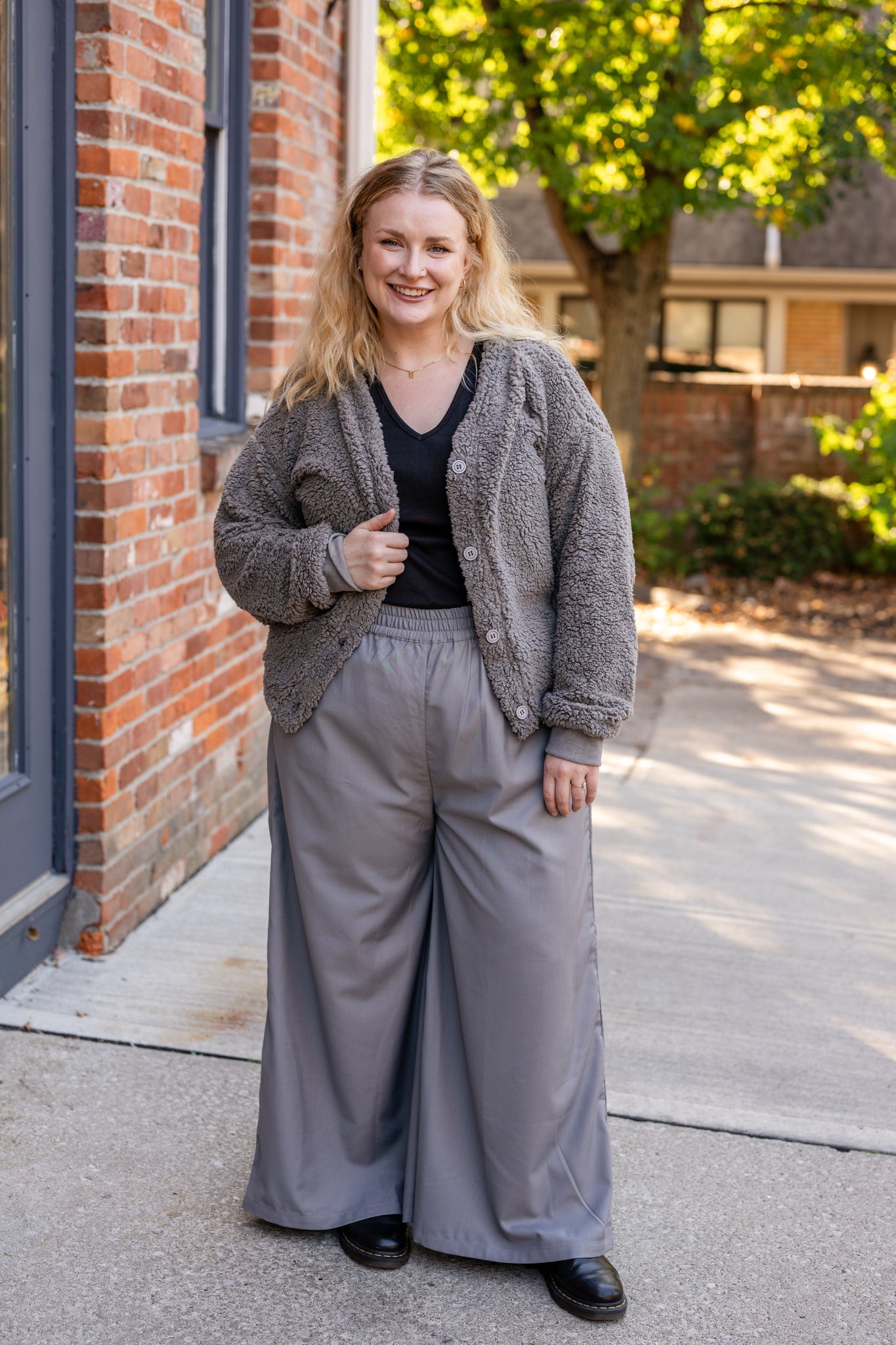 Sherpa Button-Front Cardigan