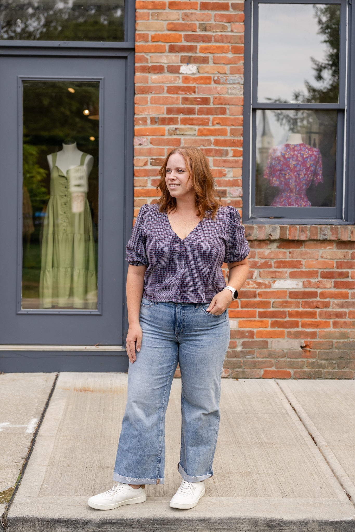 Button Front V-Neck Shirt