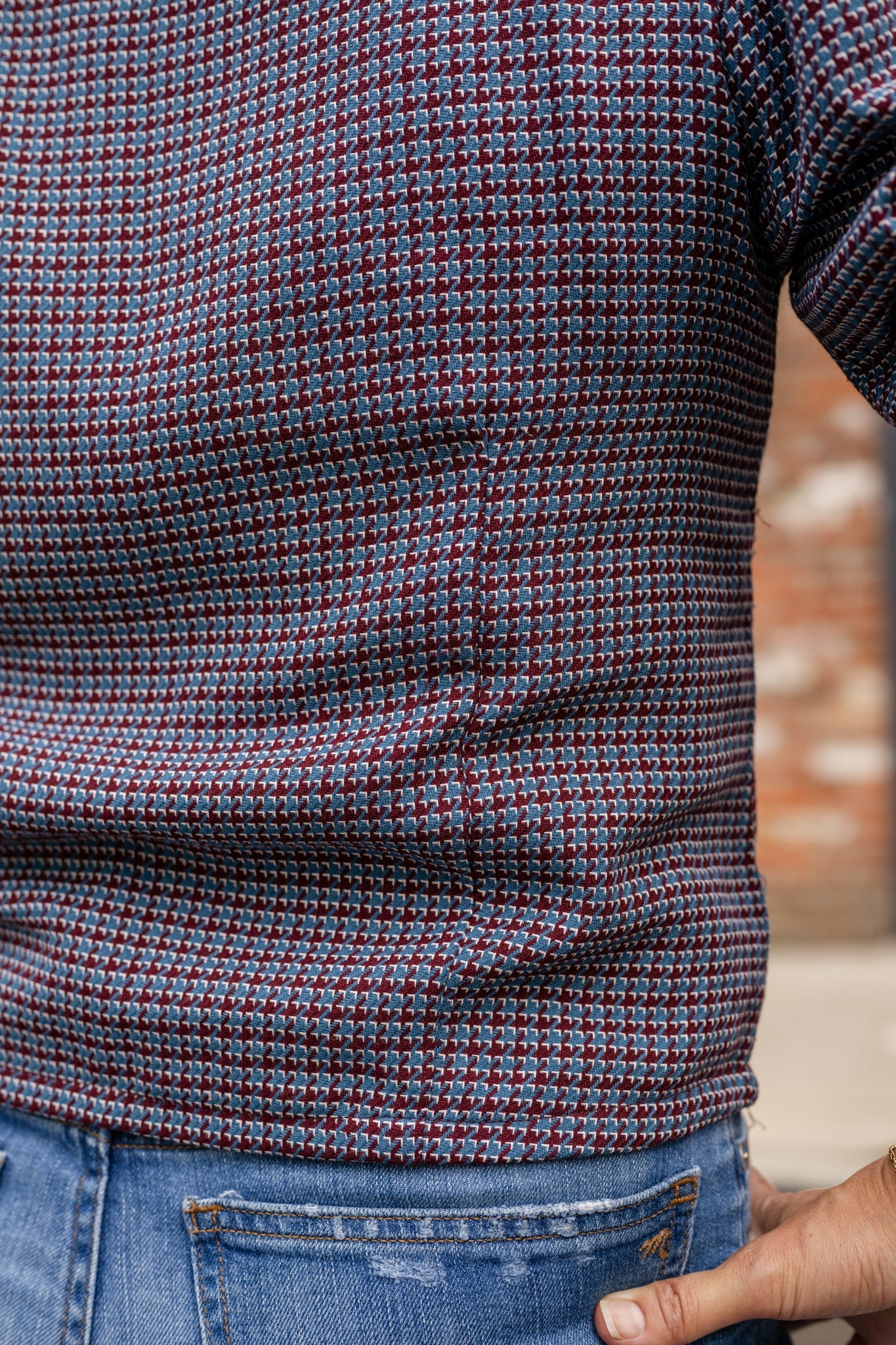 Button Front V-Neck Shirt