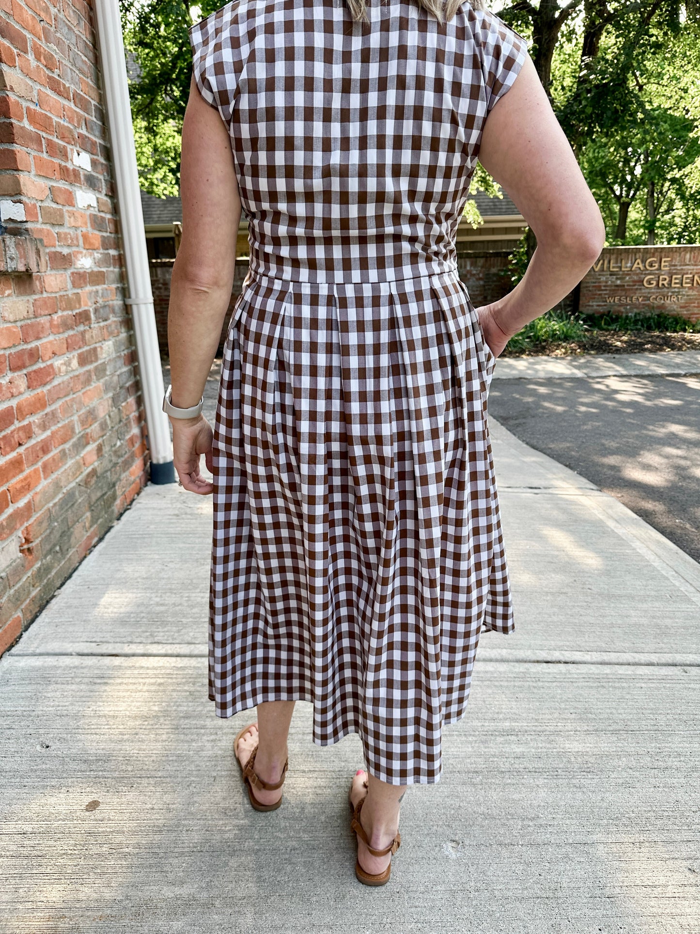 Jewel Button-Front Midi Dress