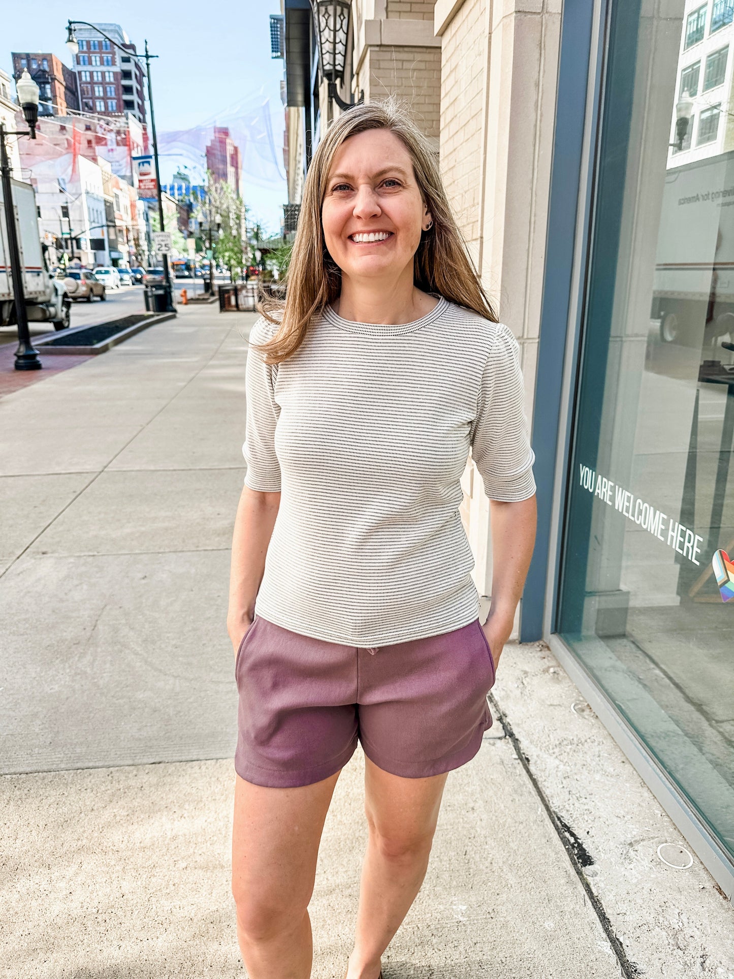 Knit Ribbed Retro Shorts