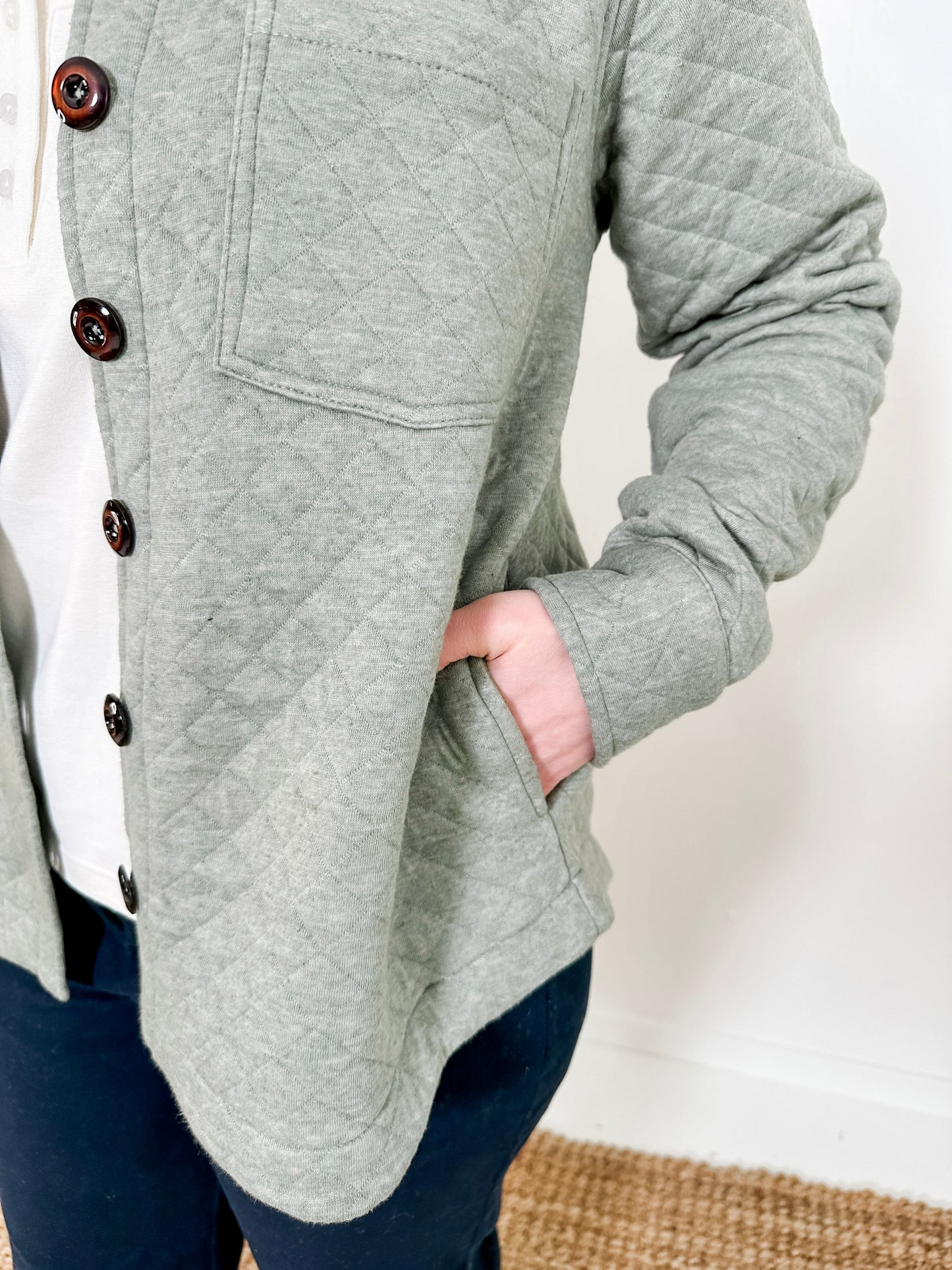 Quilted Button-Front Jacket