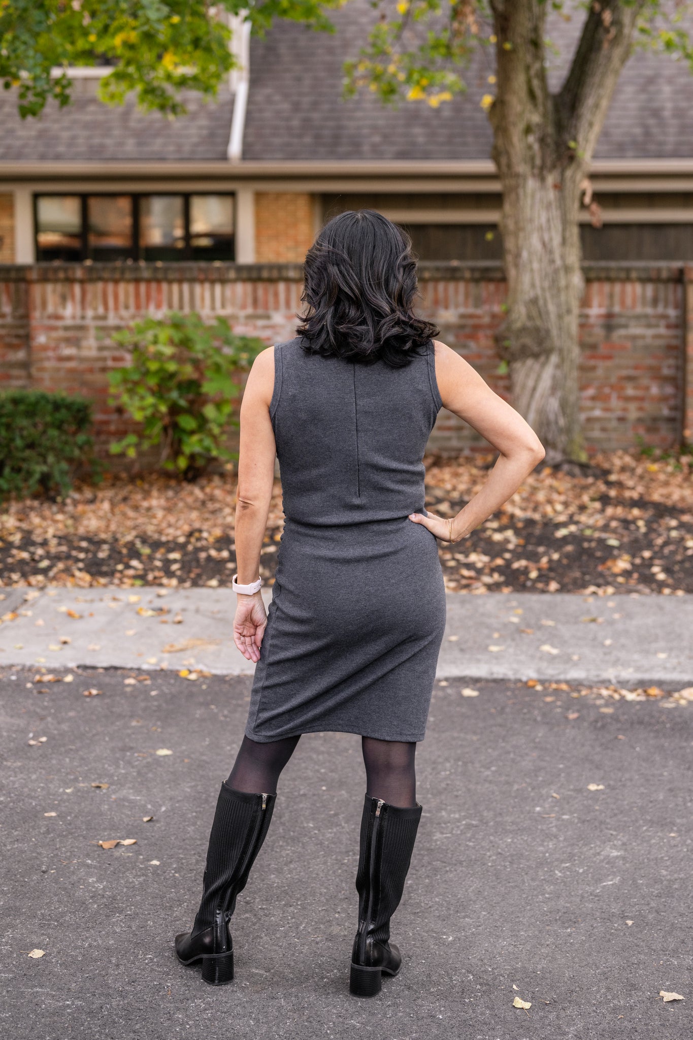 Soho Mock-Cowl Ruched Dress