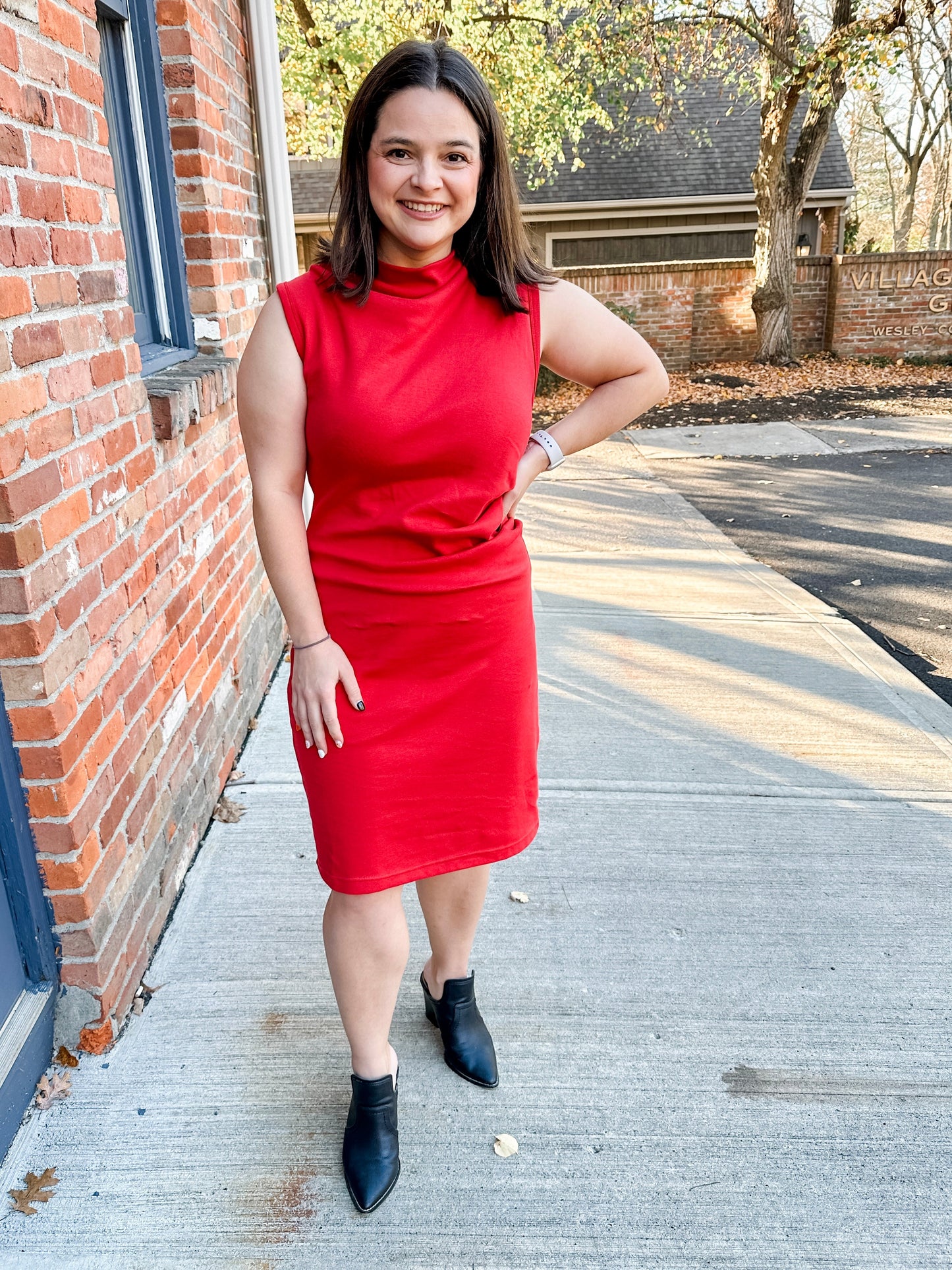 Soho Mock-Cowl Ruched Dress