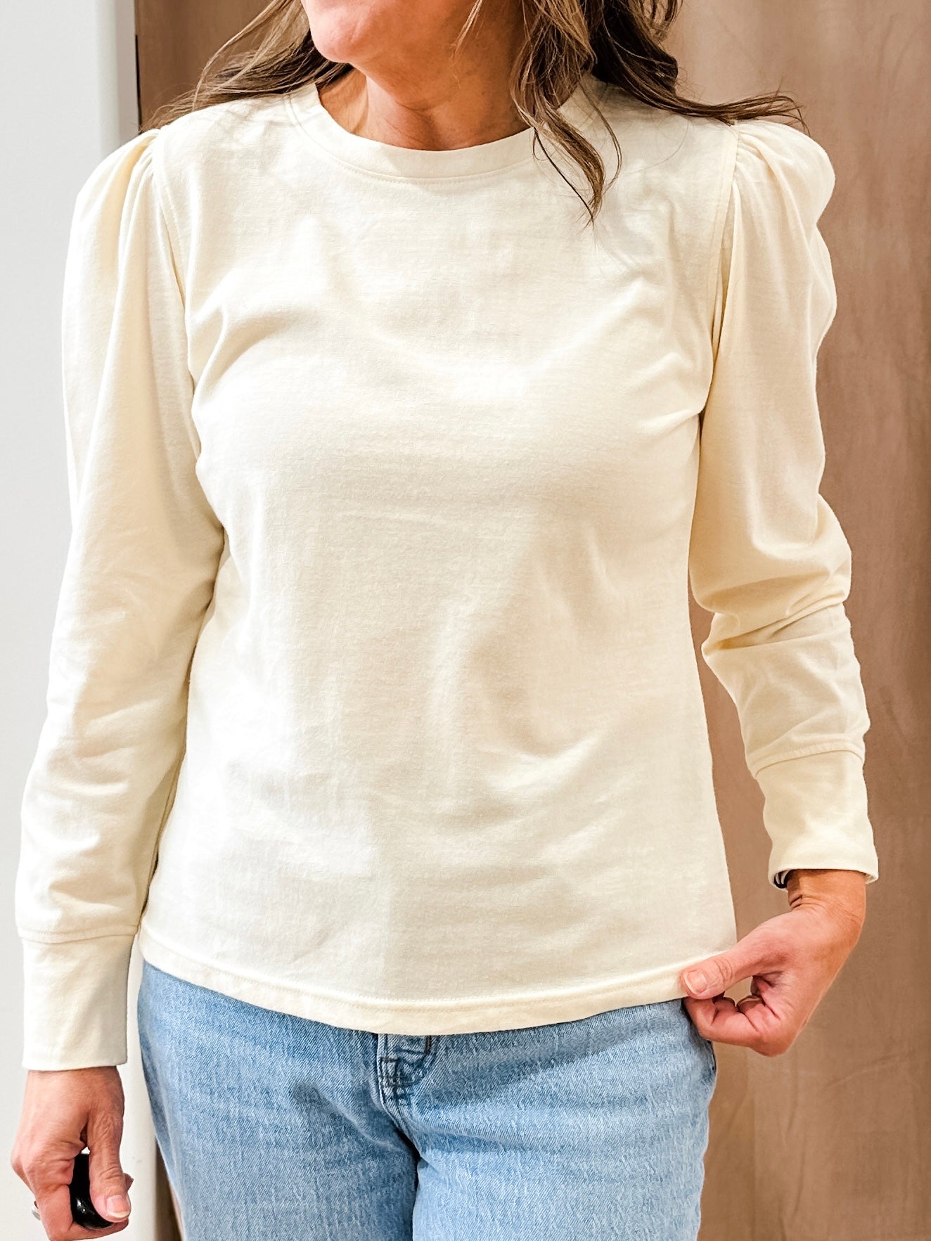 Puff Sleeve Pull Over Top