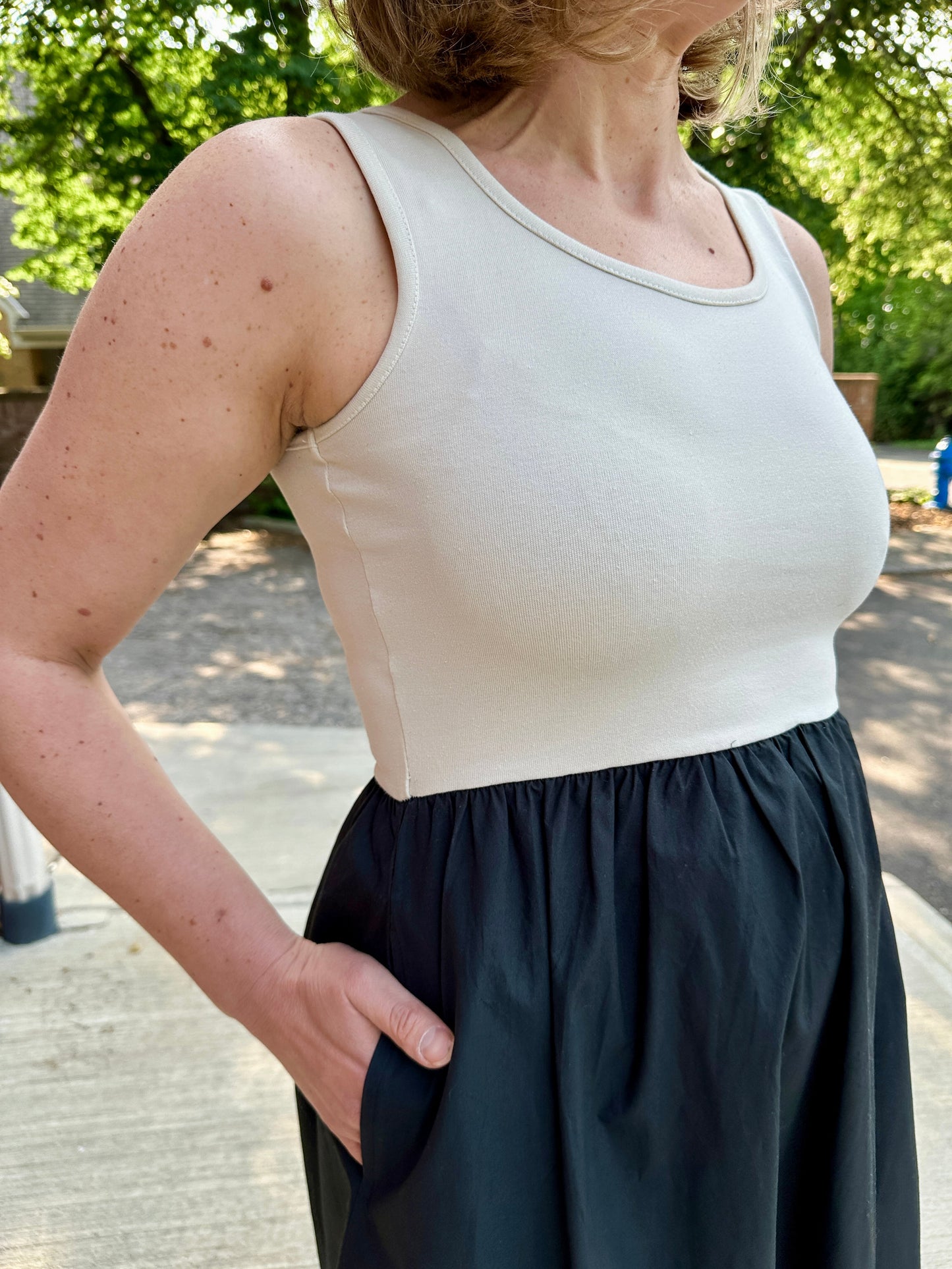 Mixed Media Tank Dress