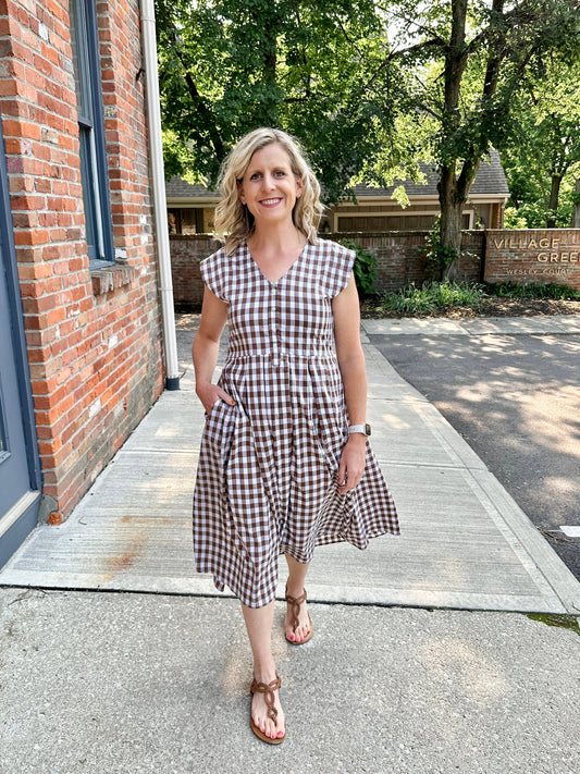 Jewel Button-Front Midi Dress