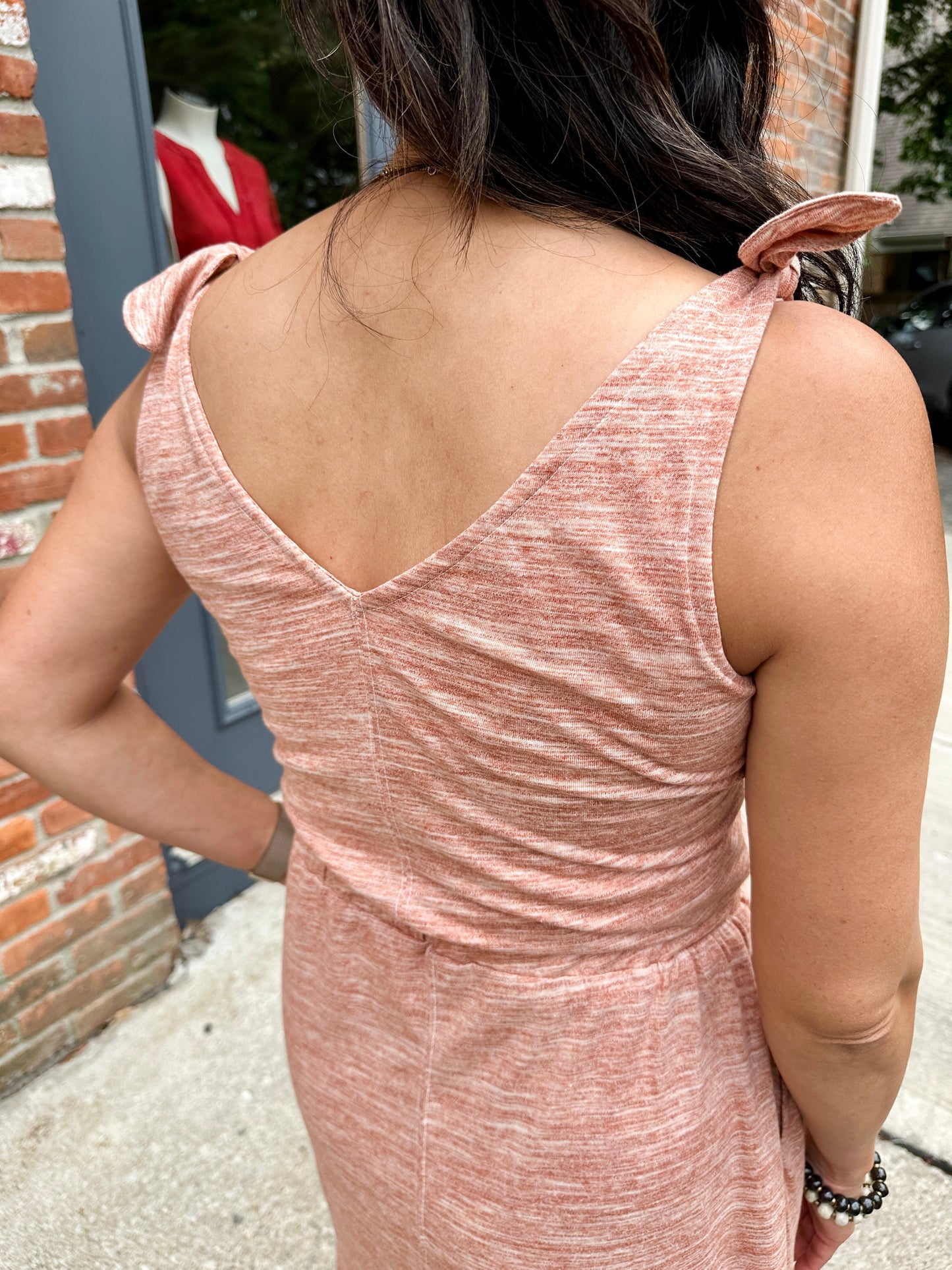 Shoulder Tie knit dress