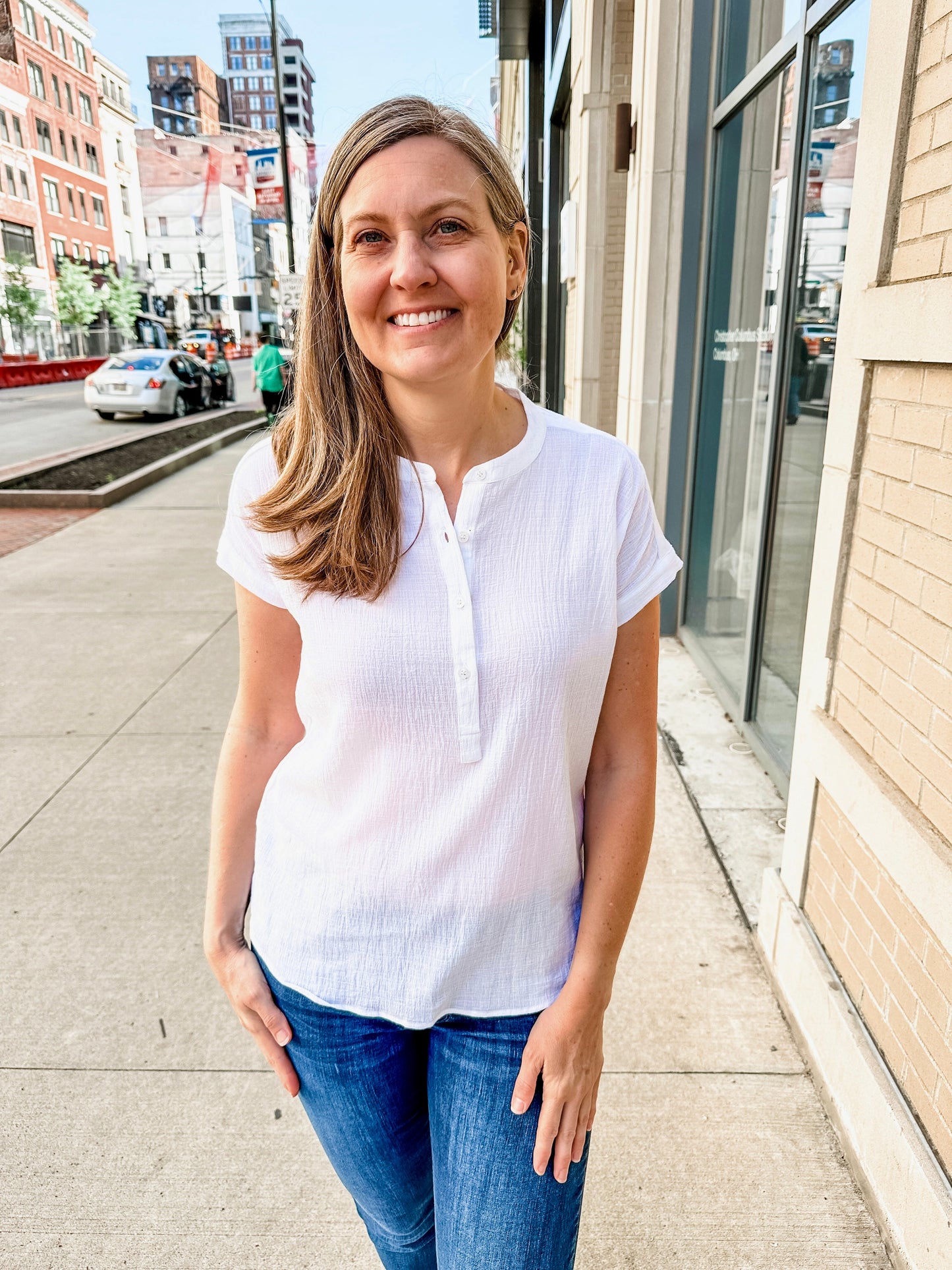 dolman band collar blouse