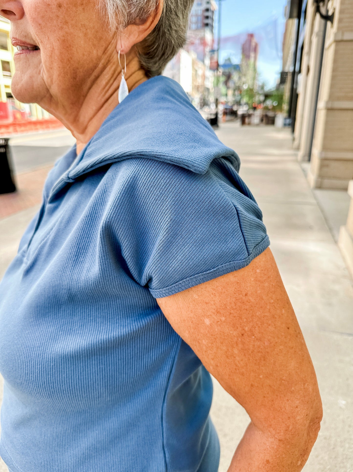 Knit Ribbed Cap Sleeve Top