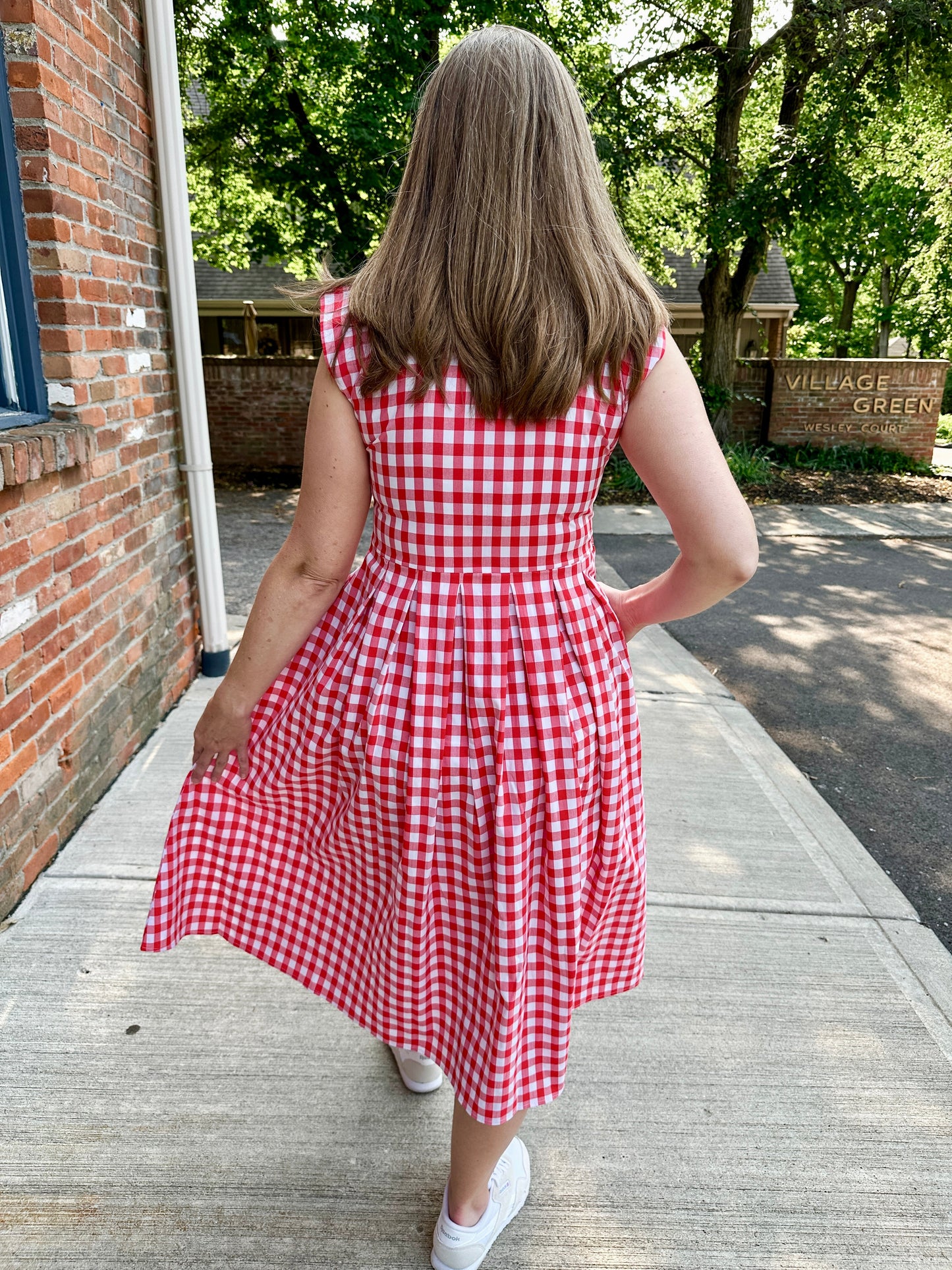 Jewel Button-Front Midi Dress