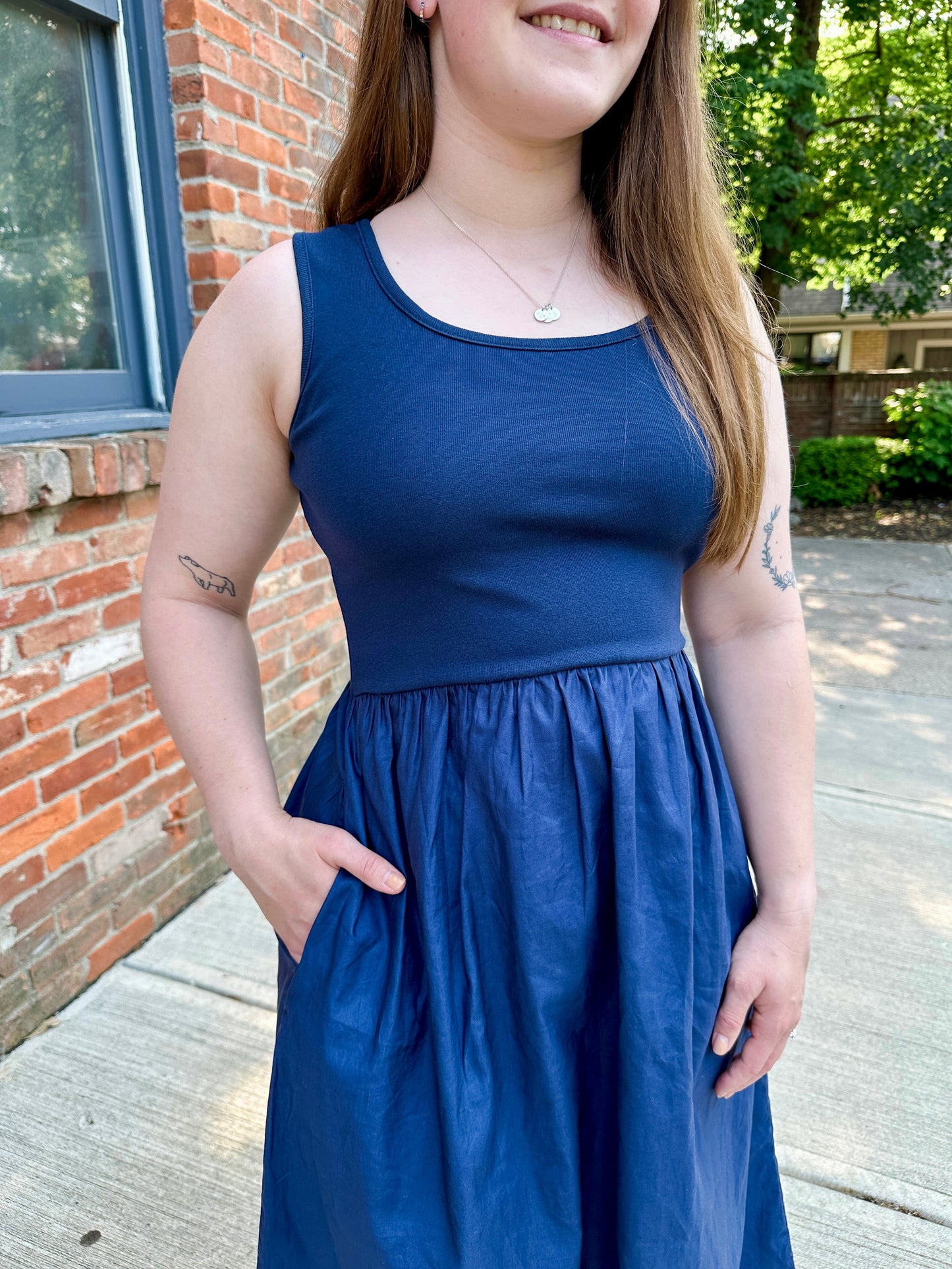 Mixed Media Tank Dress