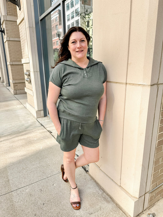 Knit Ribbed Retro Shorts