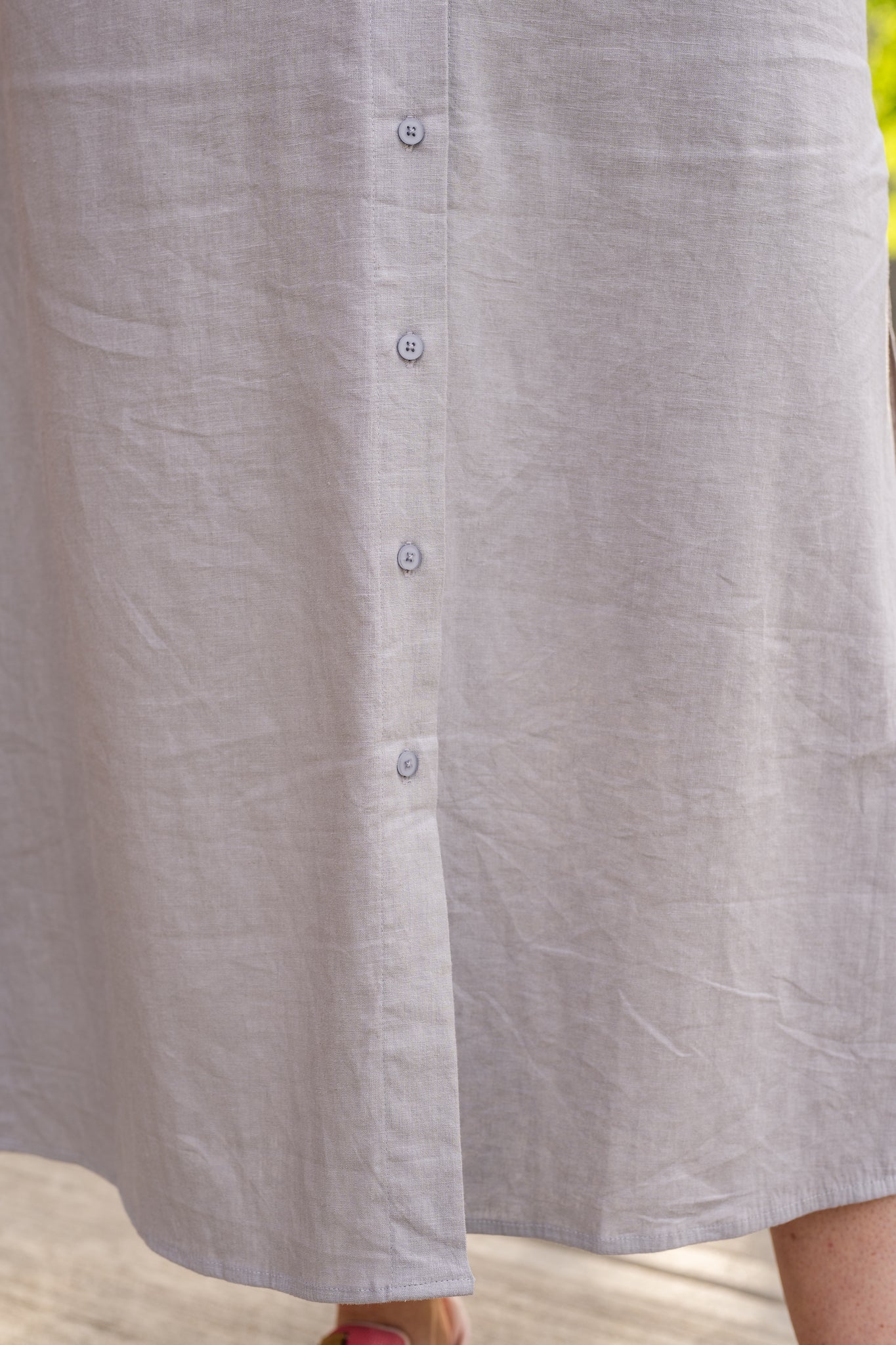Sleeveless Button-Up Linen Dress