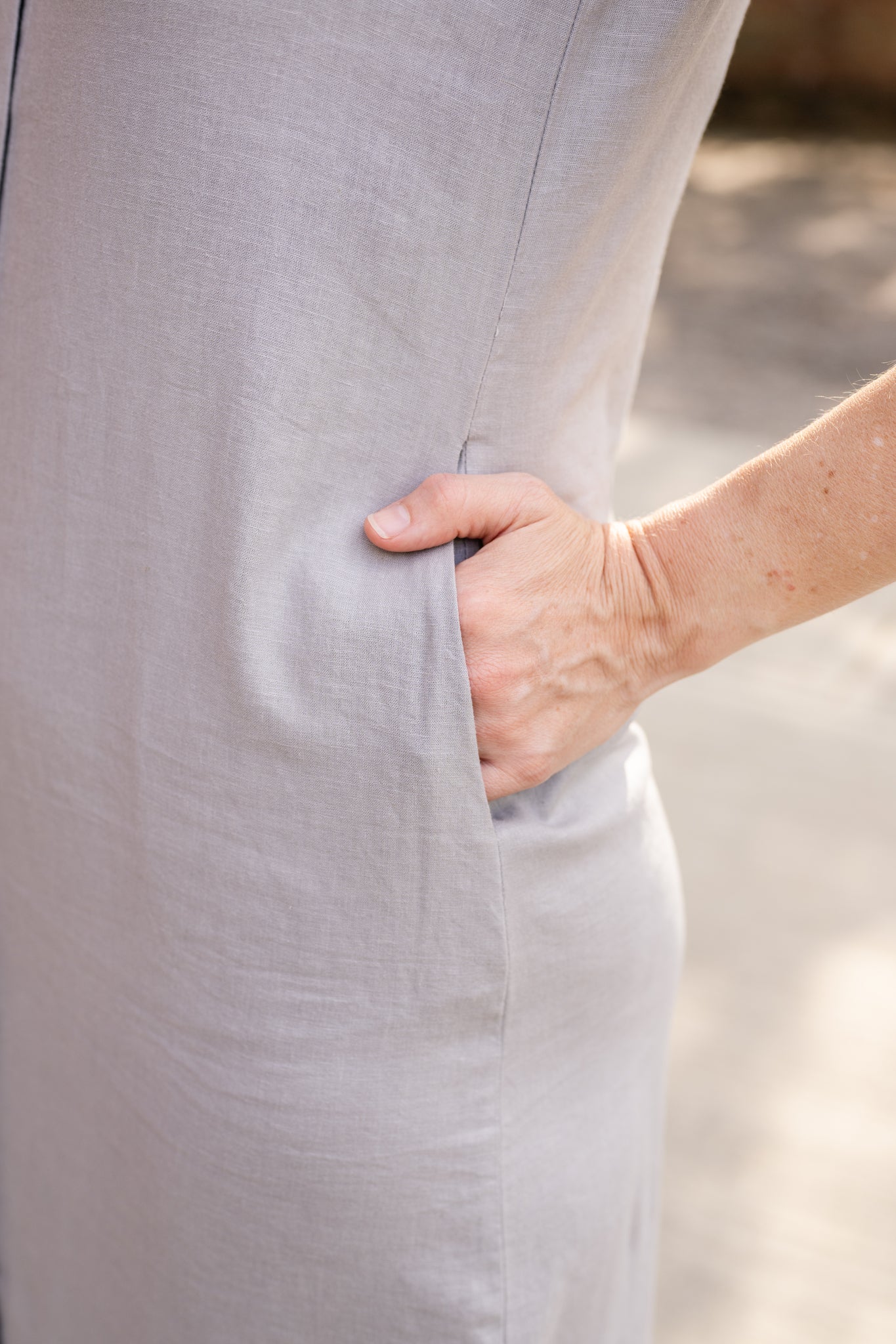 Sleeveless Button-Up Linen Dress