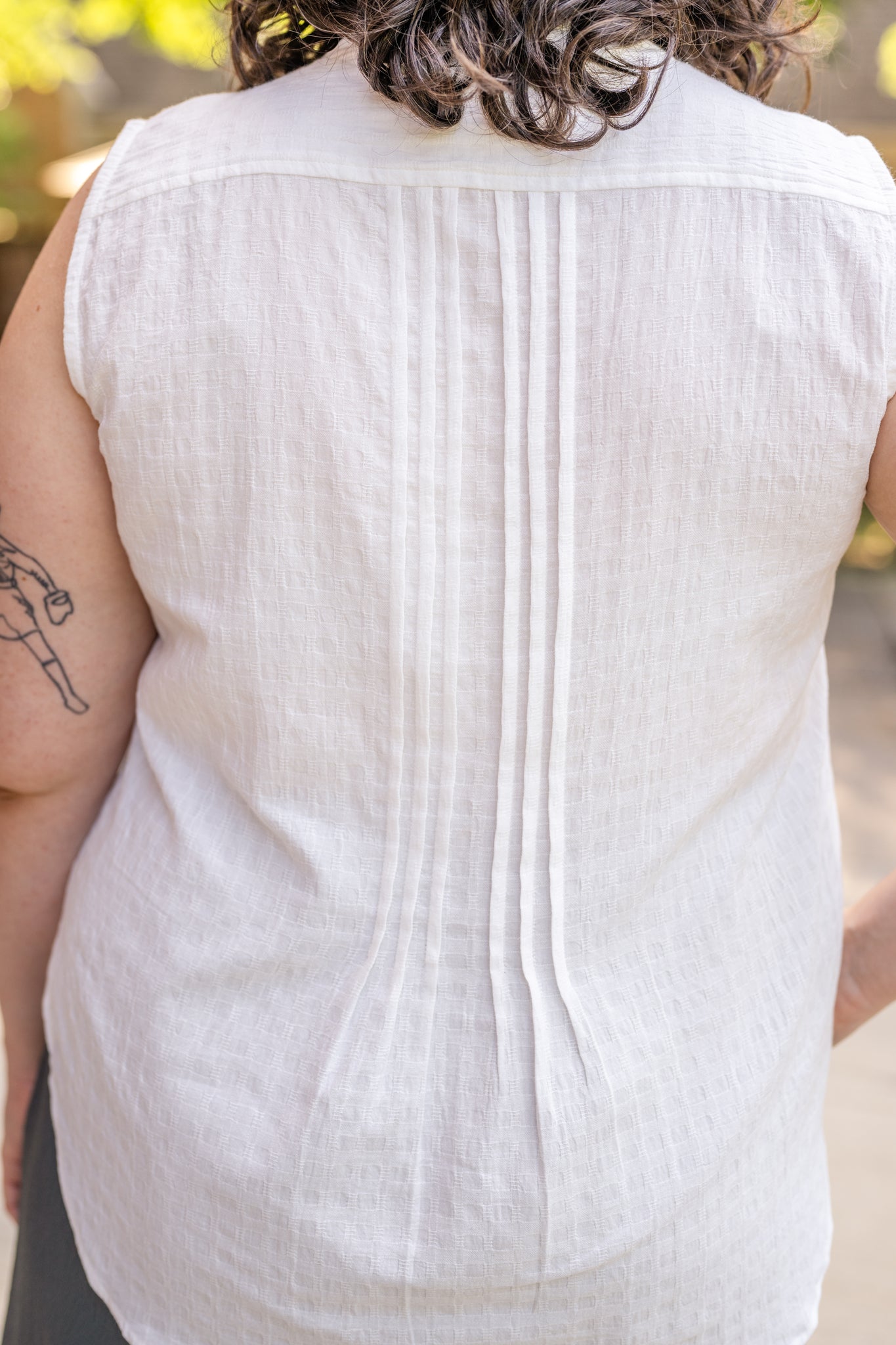 Sleeveless Pleated Blouse