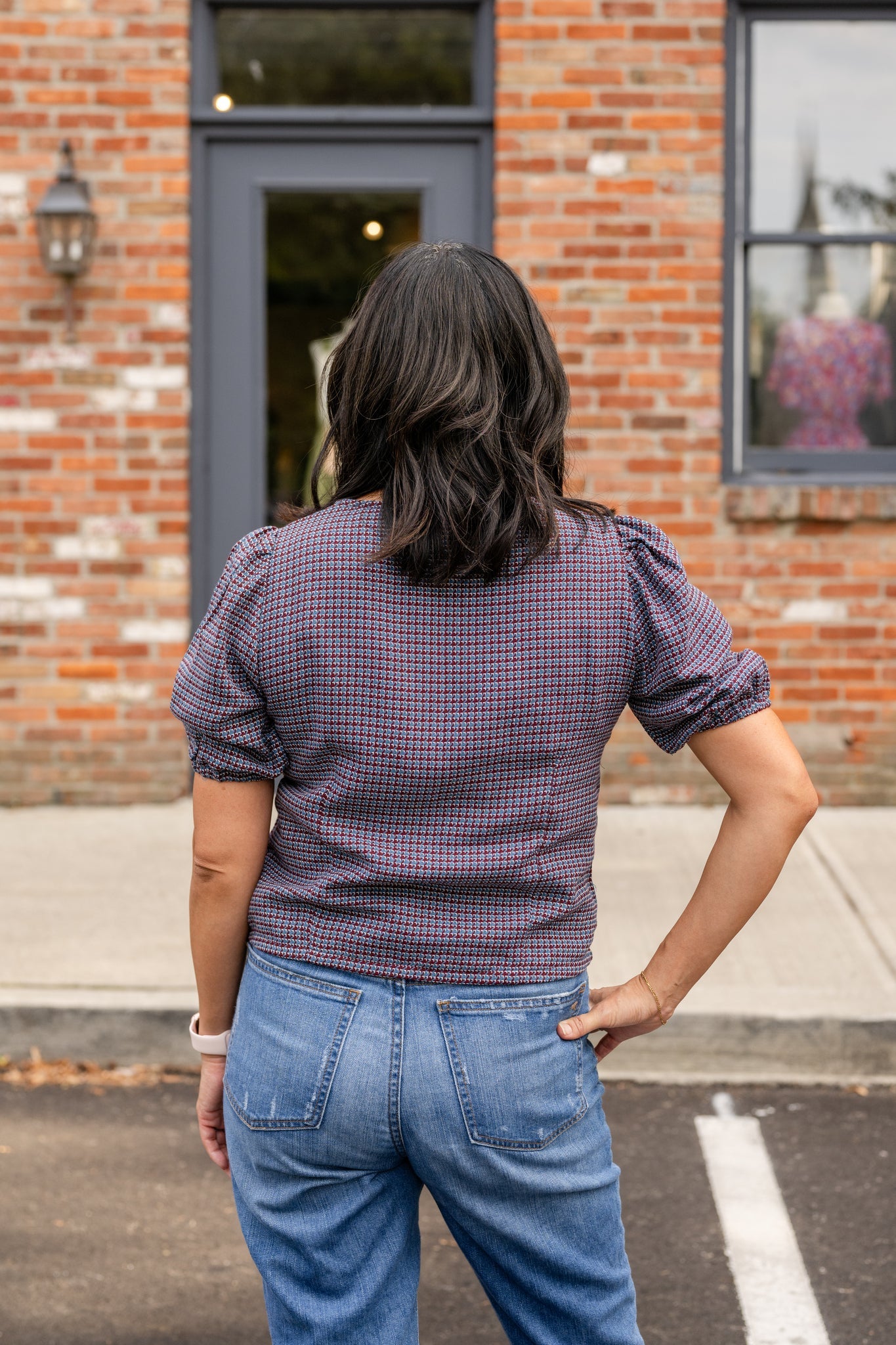 Button Front V-Neck Shirt