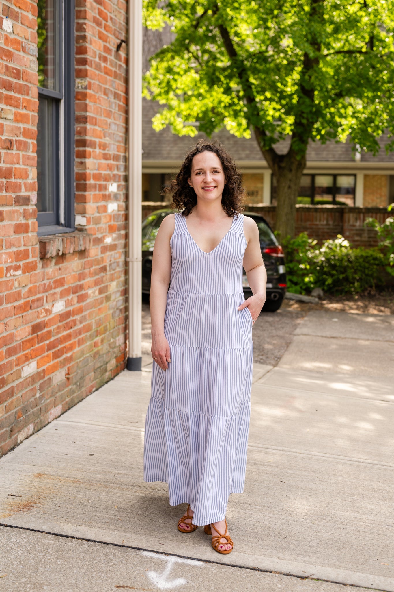 Knit Meryl Sleeveless Tiered Maxi Dress