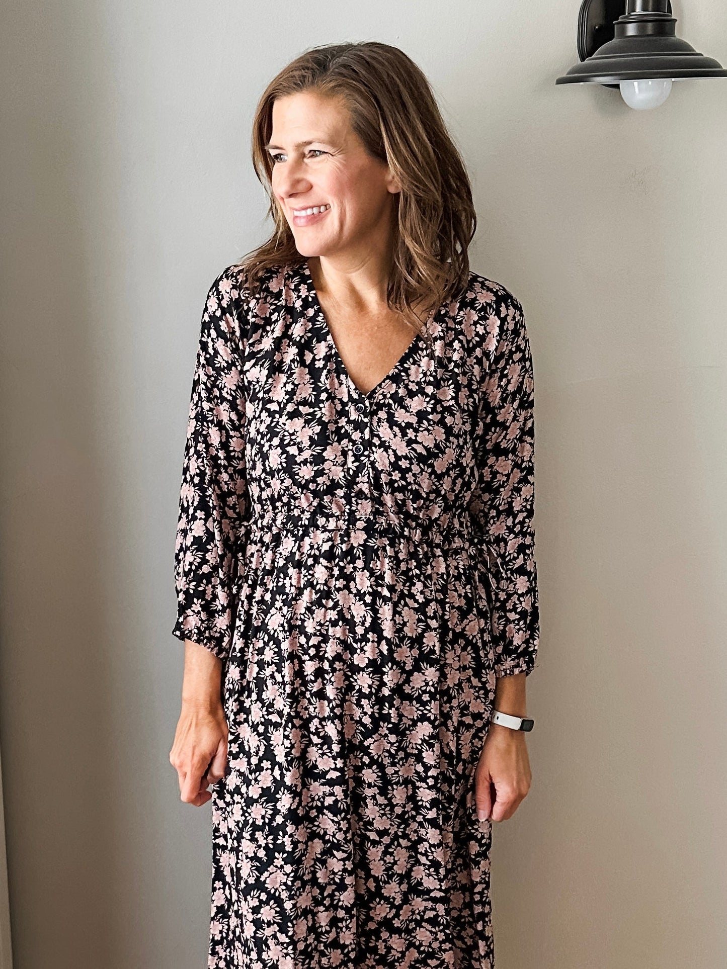Midi Dress with Tie Waist