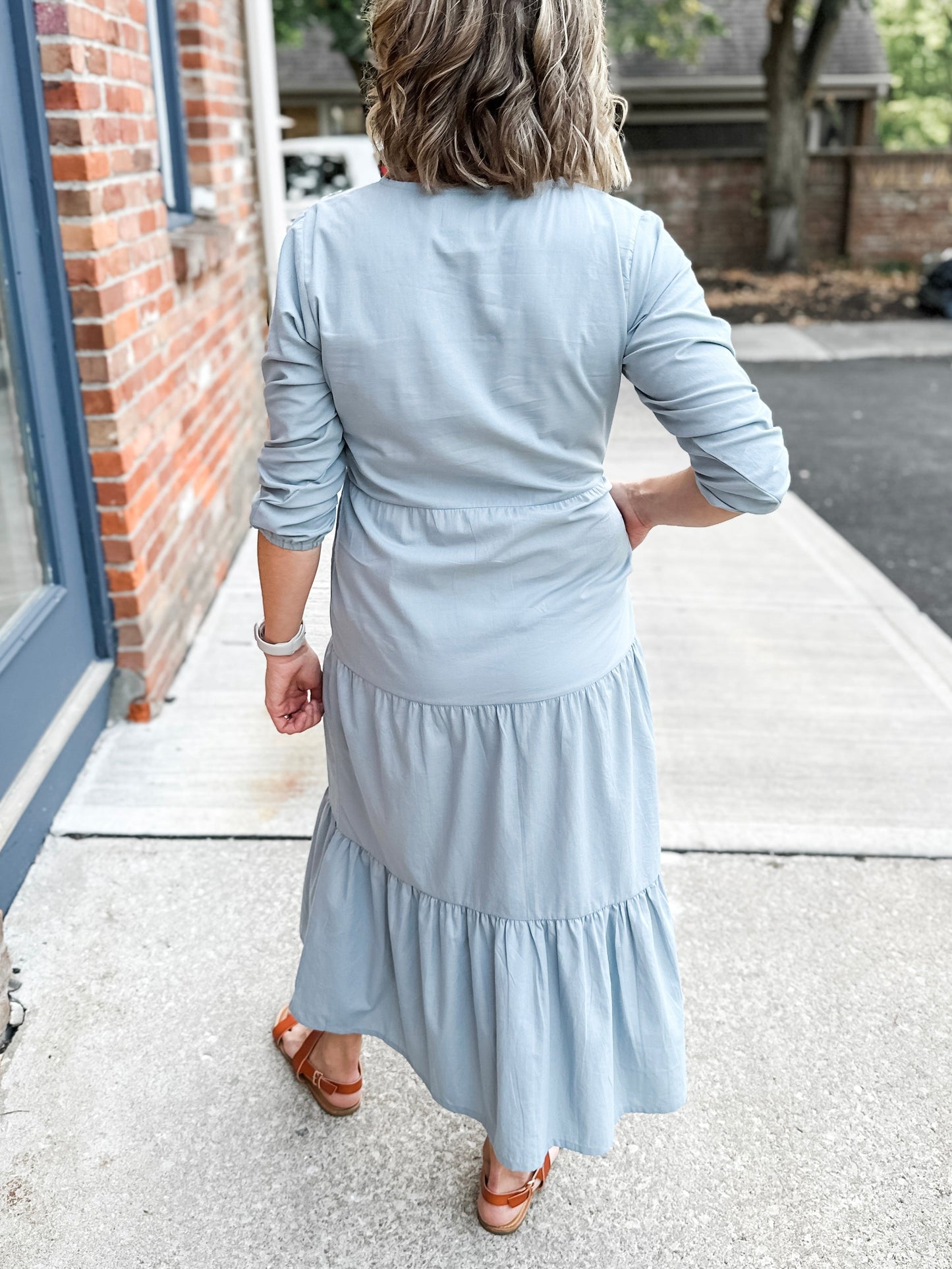 Button Front Tiered Dress