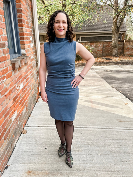 Soho Mock-Cowl Ruched Dress